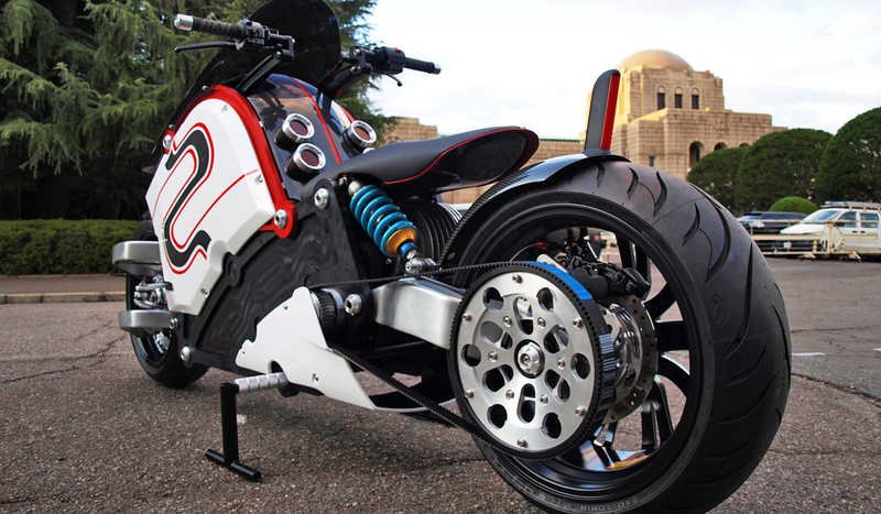 Illustration for article titled This Stunning Electric Bike Is Like a Jet Fighter On Two Wheels